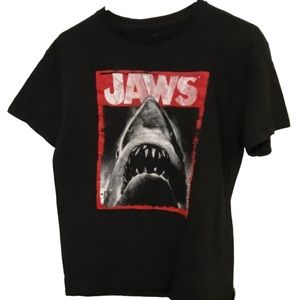 Retro JAWS Horror Movie Surf Beach Black Men’s M T-Shirt MINTY